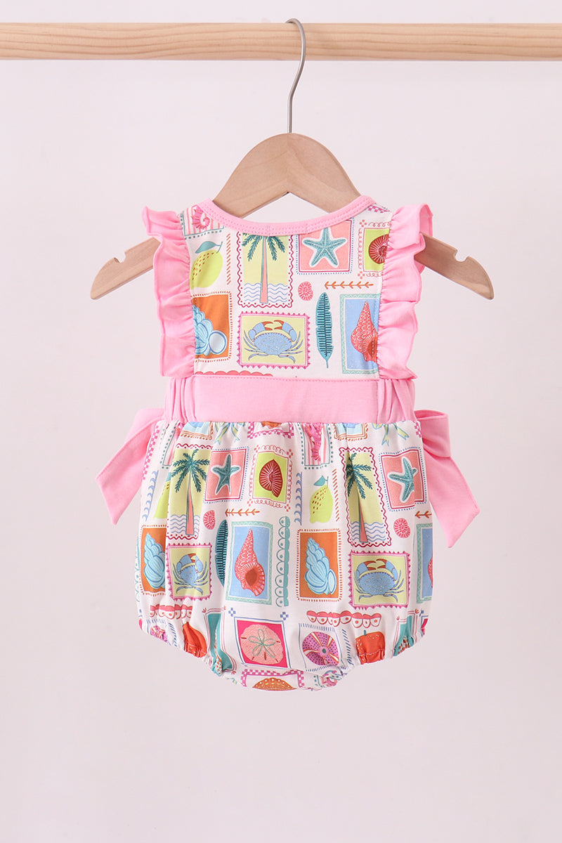 Pink enjoy beach ruffle bubble