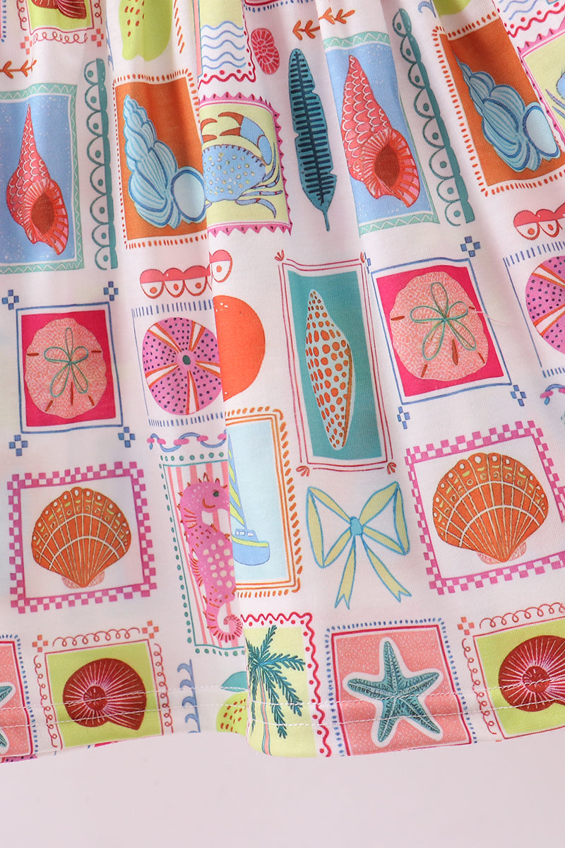 Pink enjoy beach ruffle shorts set