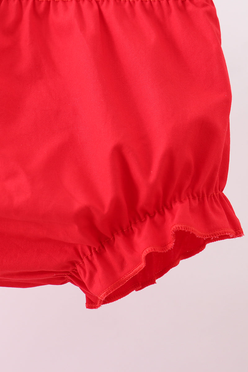 Pink strawberry swiss dot bloomer set