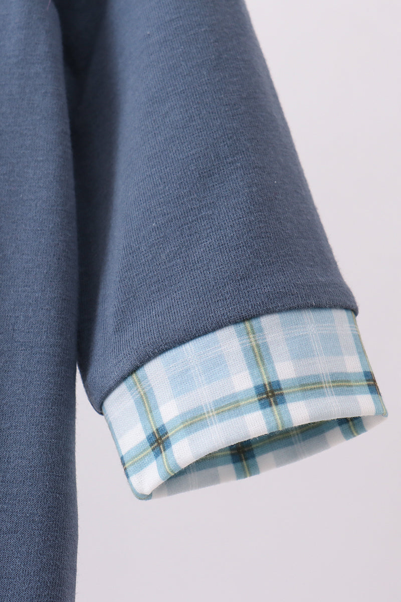 Navy duck embroidery romper