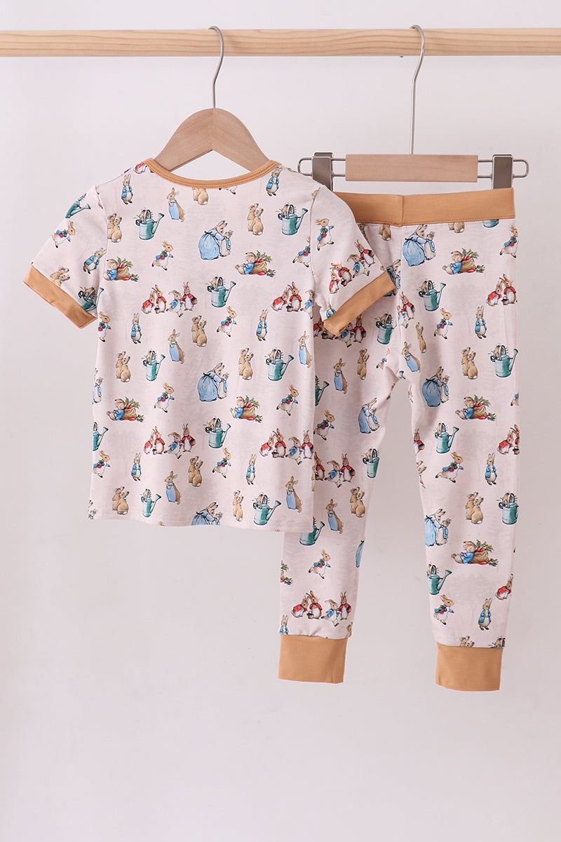 Brown bunny bamboo pants set