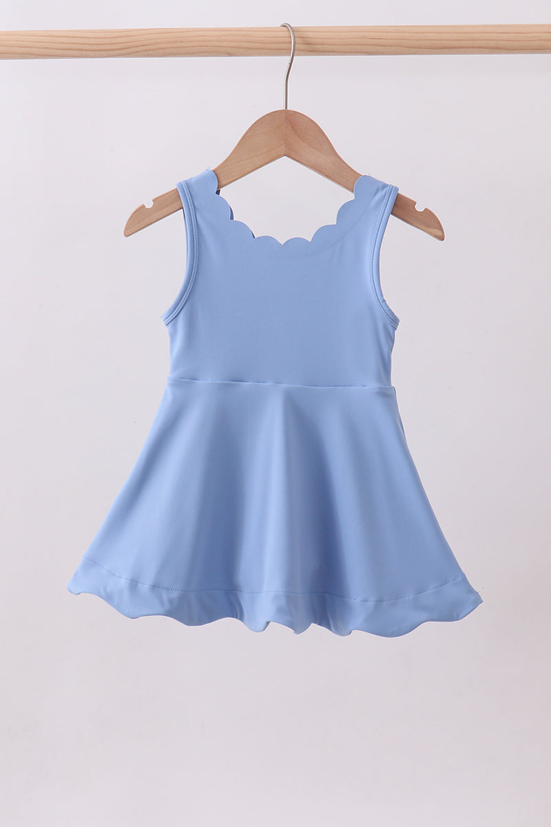 Blue active scalloped mom&me dress