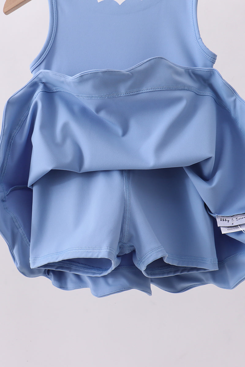 Blue active scalloped mom&me dress
