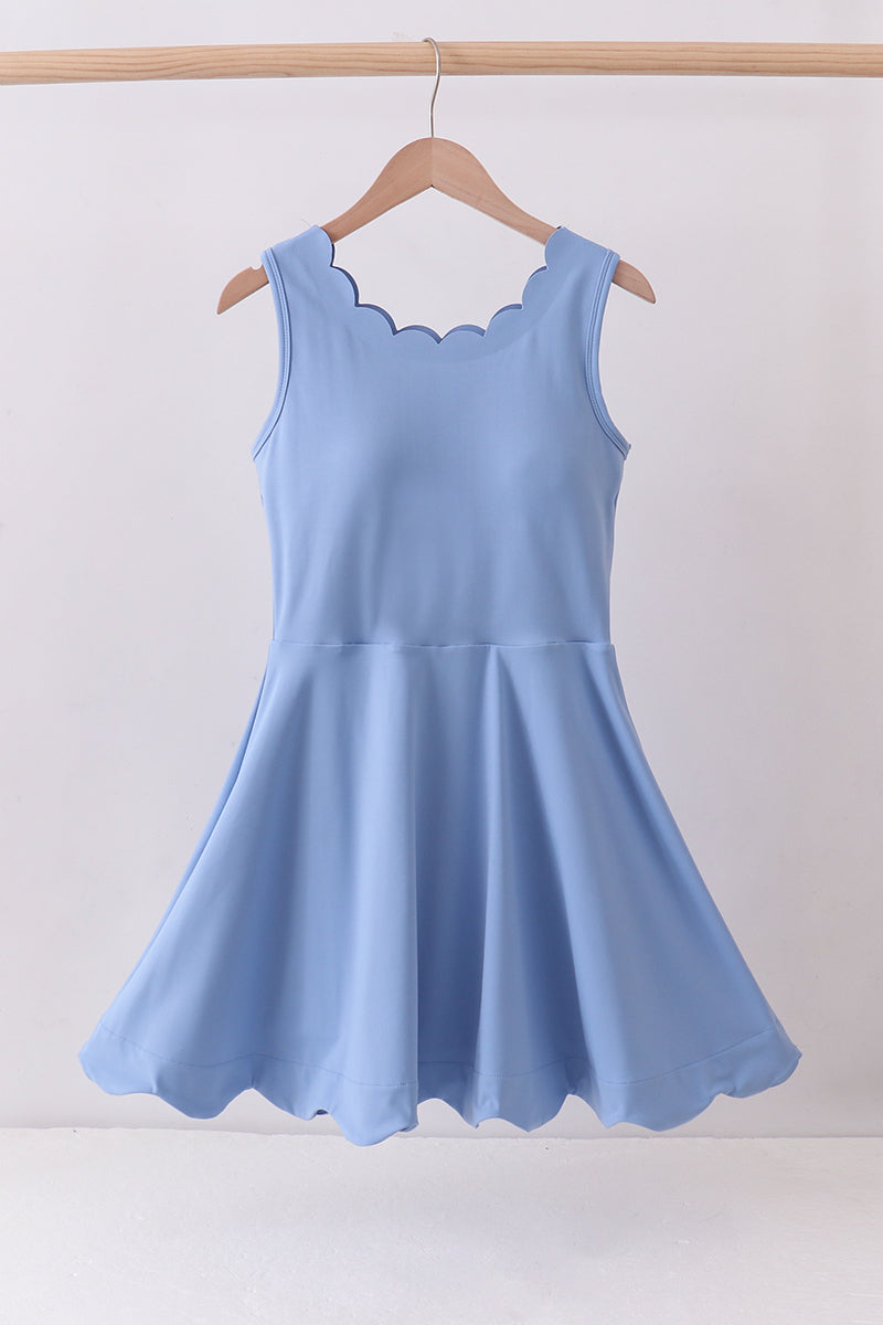 Blue active scalloped mom&me dress
