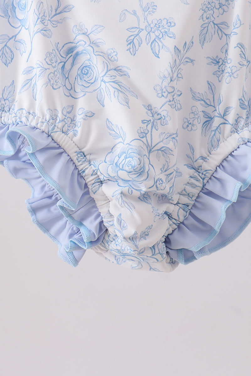 Blue whale applique rashguard