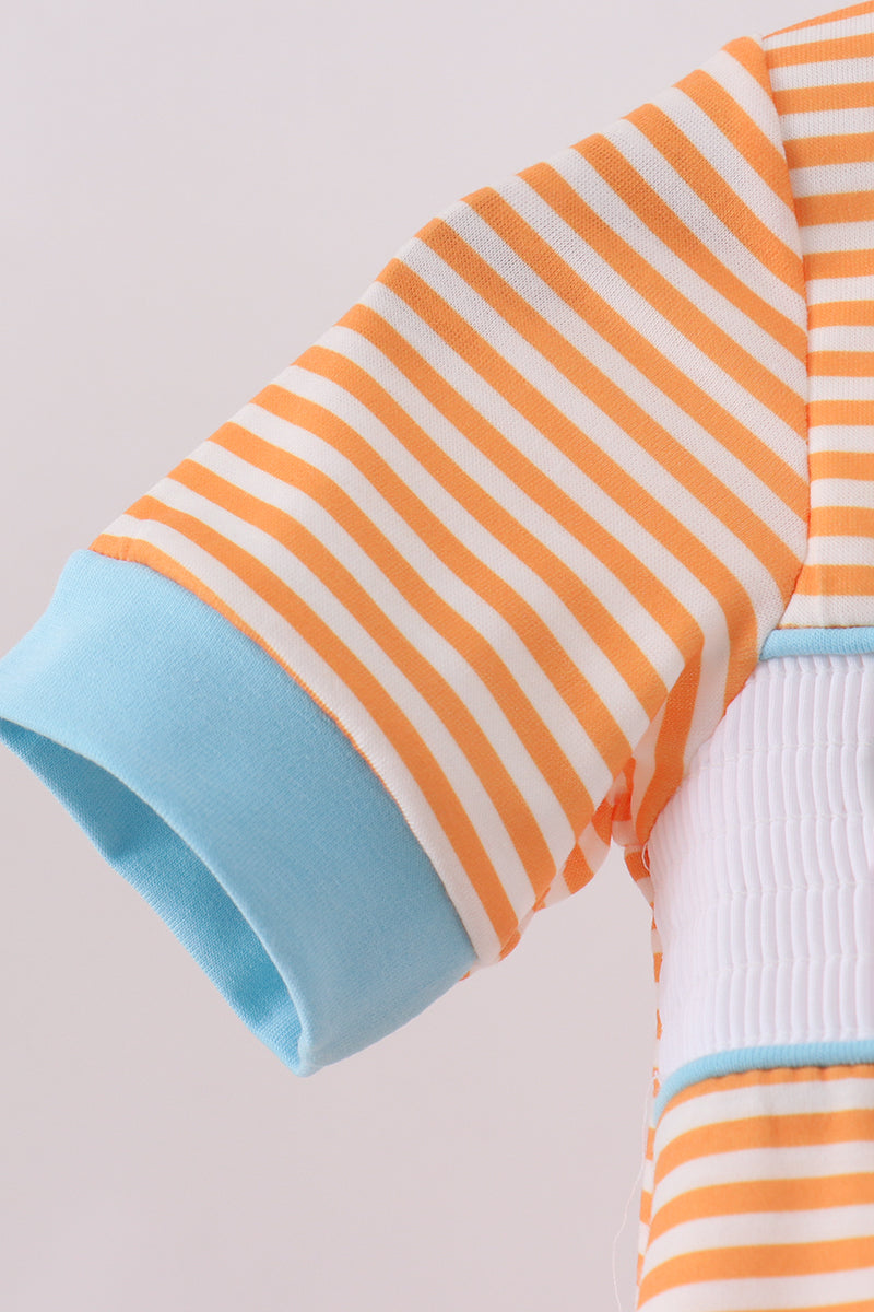 Orange stripe marine embroidery bubble