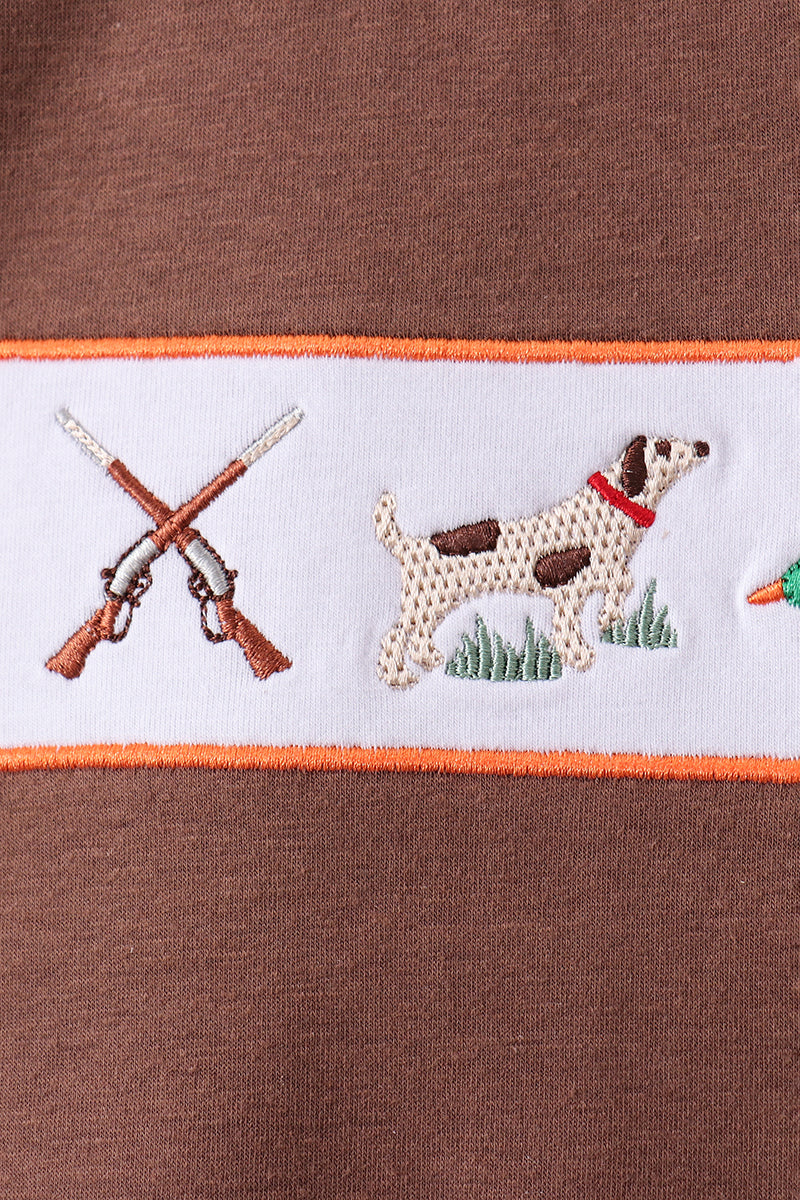 Camouflage hunting embroidery short set