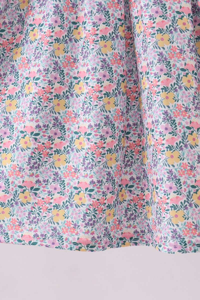 Summer garden smocked ruffle dress