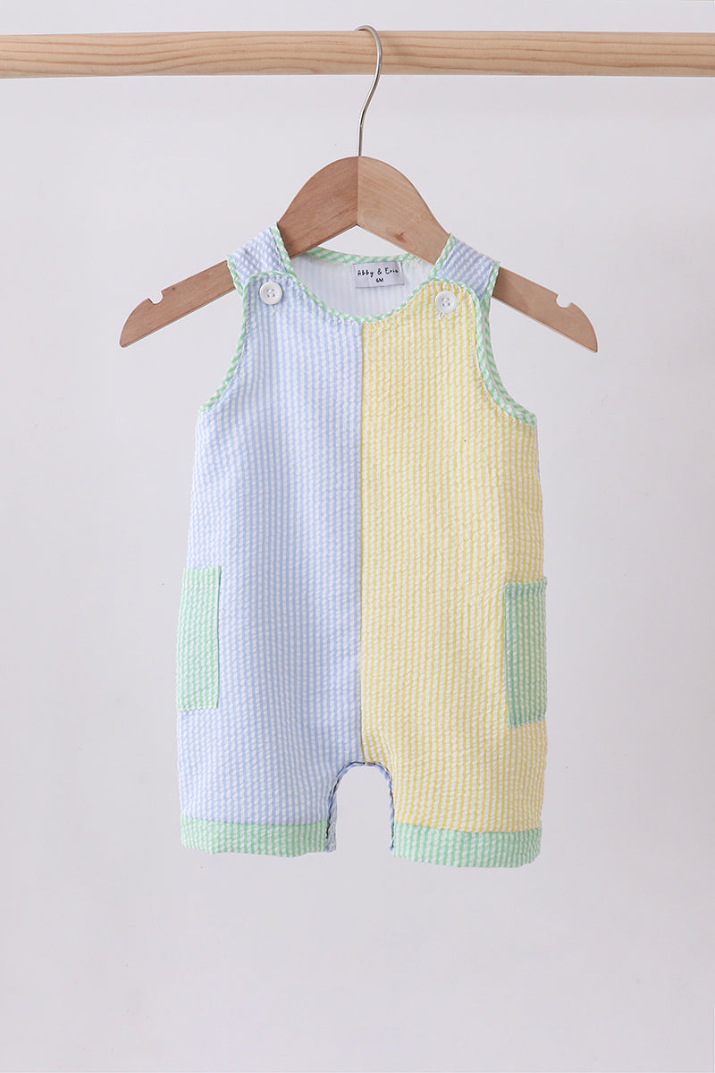 Blue&yellow stripe seersucker jonjon