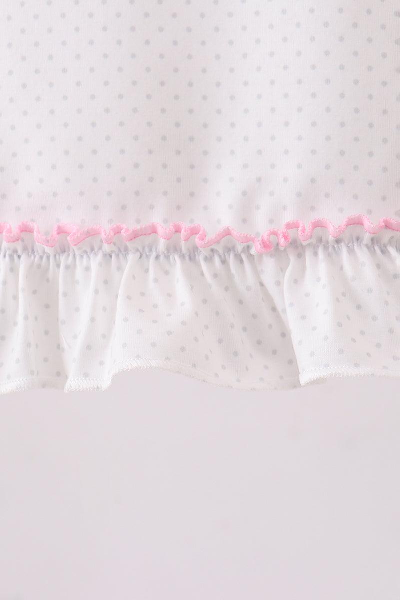 Dance angel embroidery ruffle bloomer set