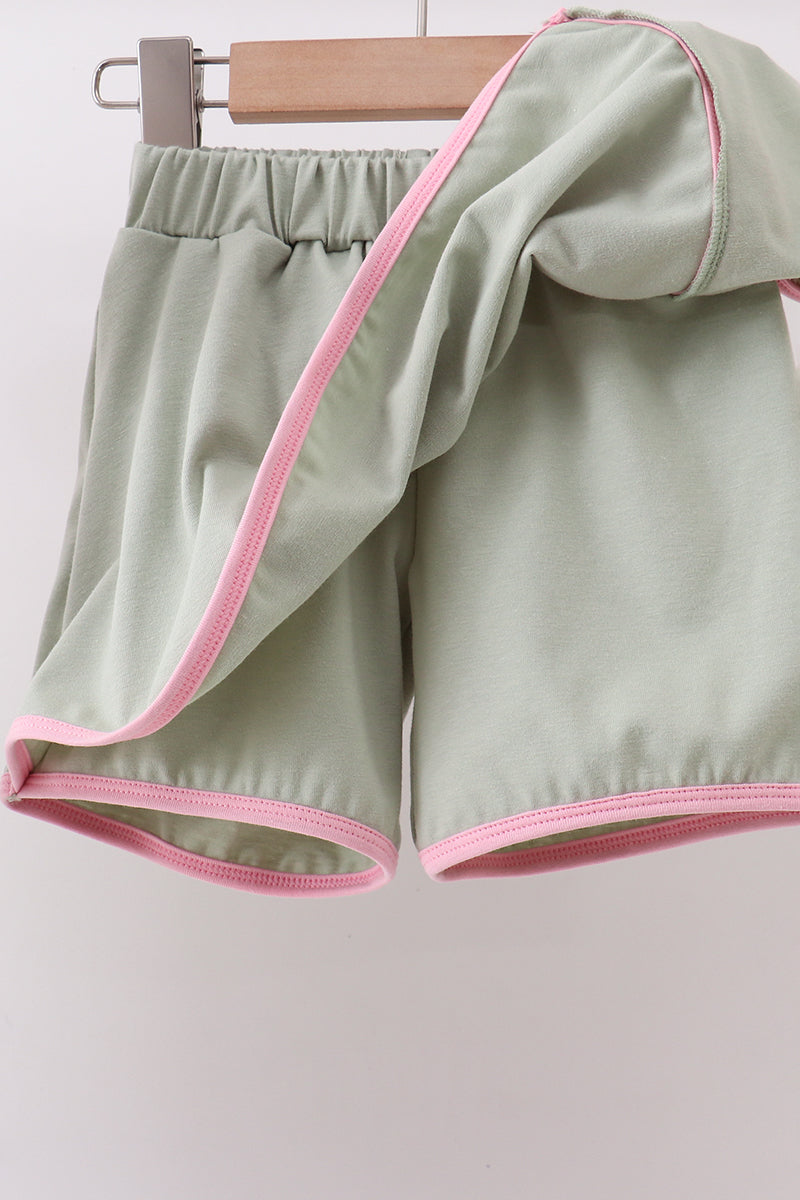 Dance angel embroidery ruffle skort set