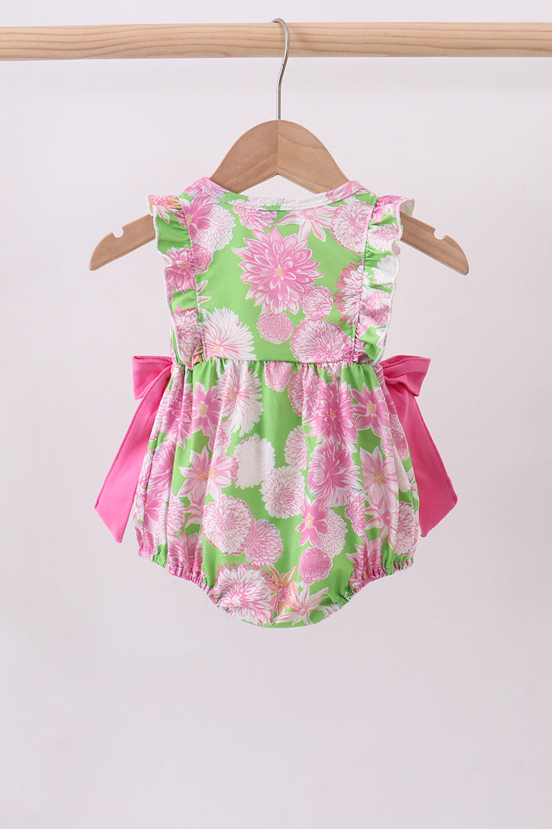 Pink floral ruffle bubble