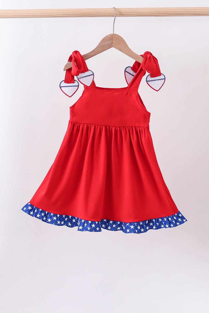 Red heart smocked dress