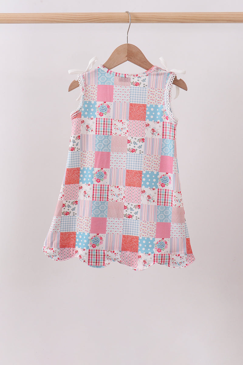 Pink floral patchwork dress