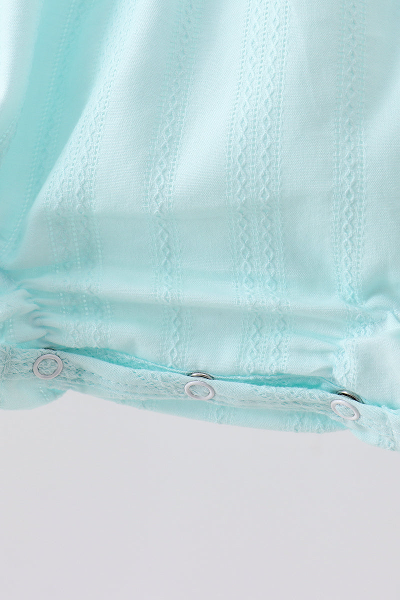 Blue starfish smocked jacquard ruffle bubble