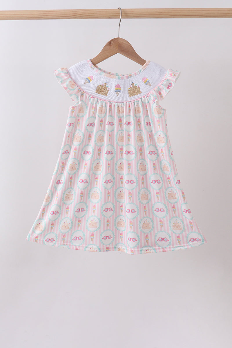 Castle ice cream smocked ruffle dress