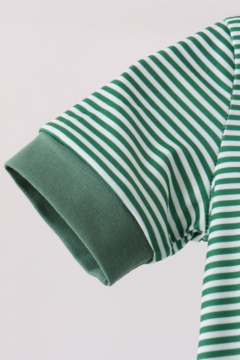 Green Duck Stripe Embroidered Bubble
