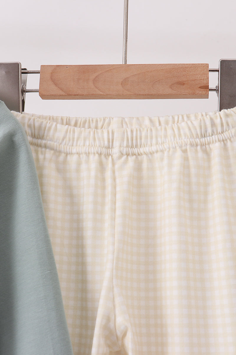 Sage Deer Embroidery Pants Set
