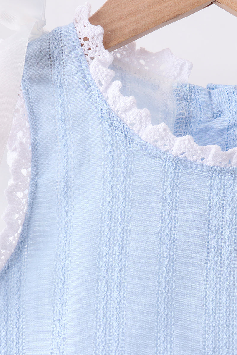 Blue Jacquard Lace Bloomer Set