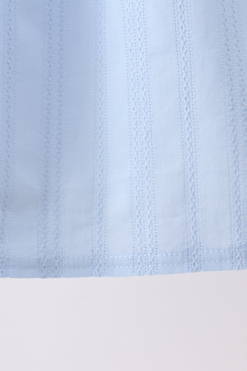 Blue Jacquard Lace Dress