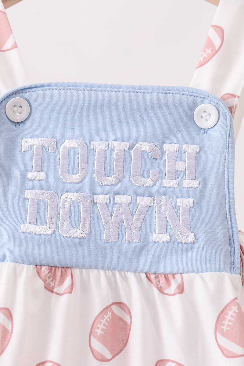 Blue Touchdown Embroidery Football Bubble