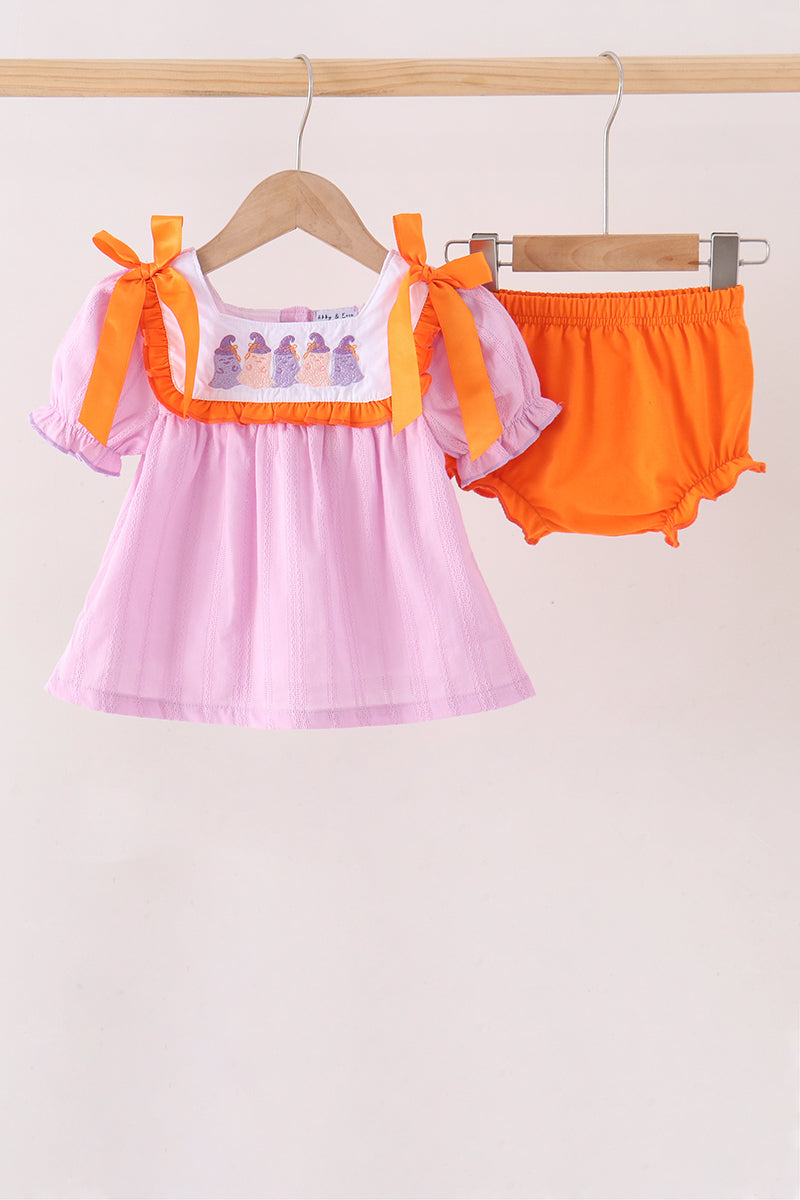 Pink Ghost Embroidery Bloomer Set