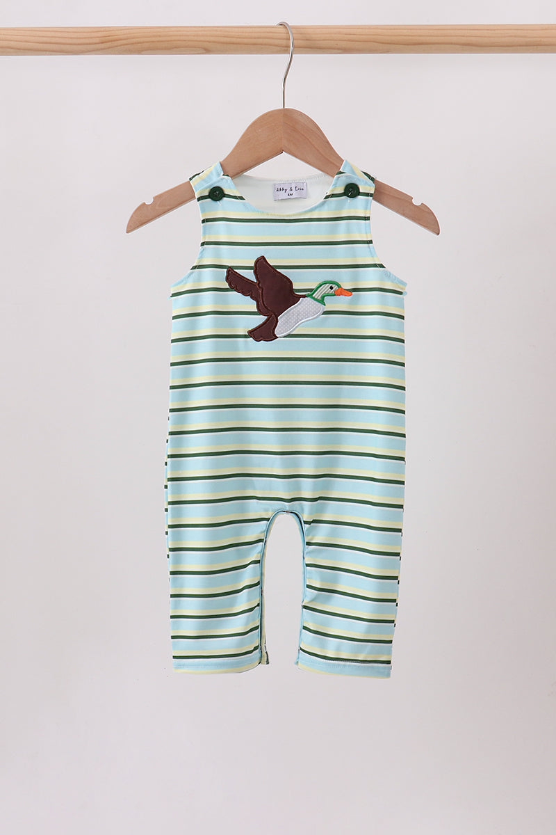 Blue Stripe Mallard Applique Jon Jon