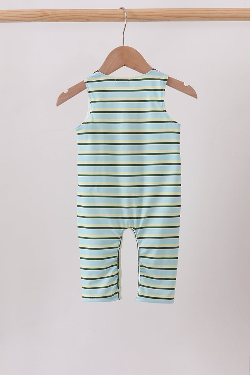 Blue Stripe Mallard Applique Jon Jon