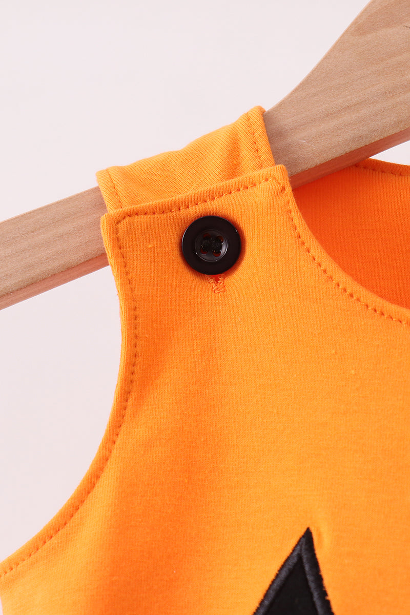 Orange Jack-O-Lantern Applique Bubble