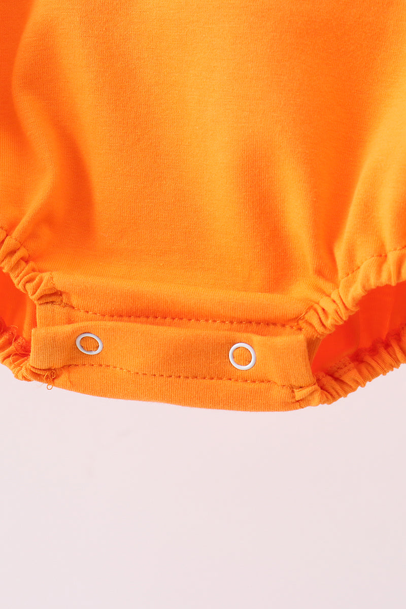 Orange Jack-O-Lantern Applique Bubble