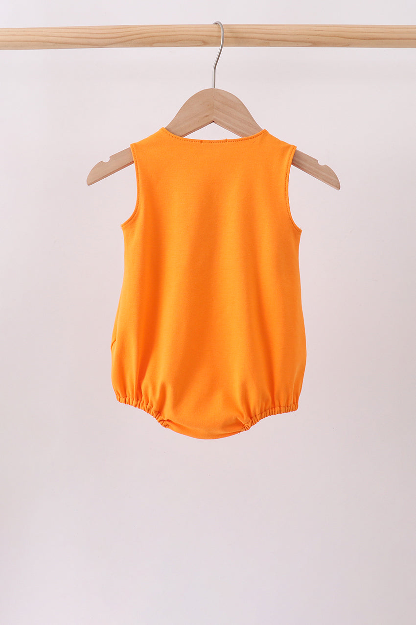 Orange Jack-O-Lantern Applique Bubble
