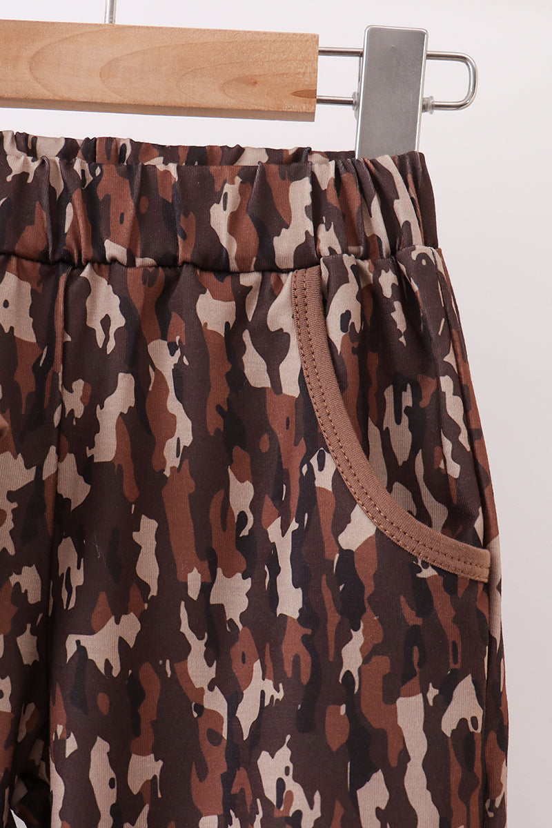 Camouflage hunting embroidery pants set