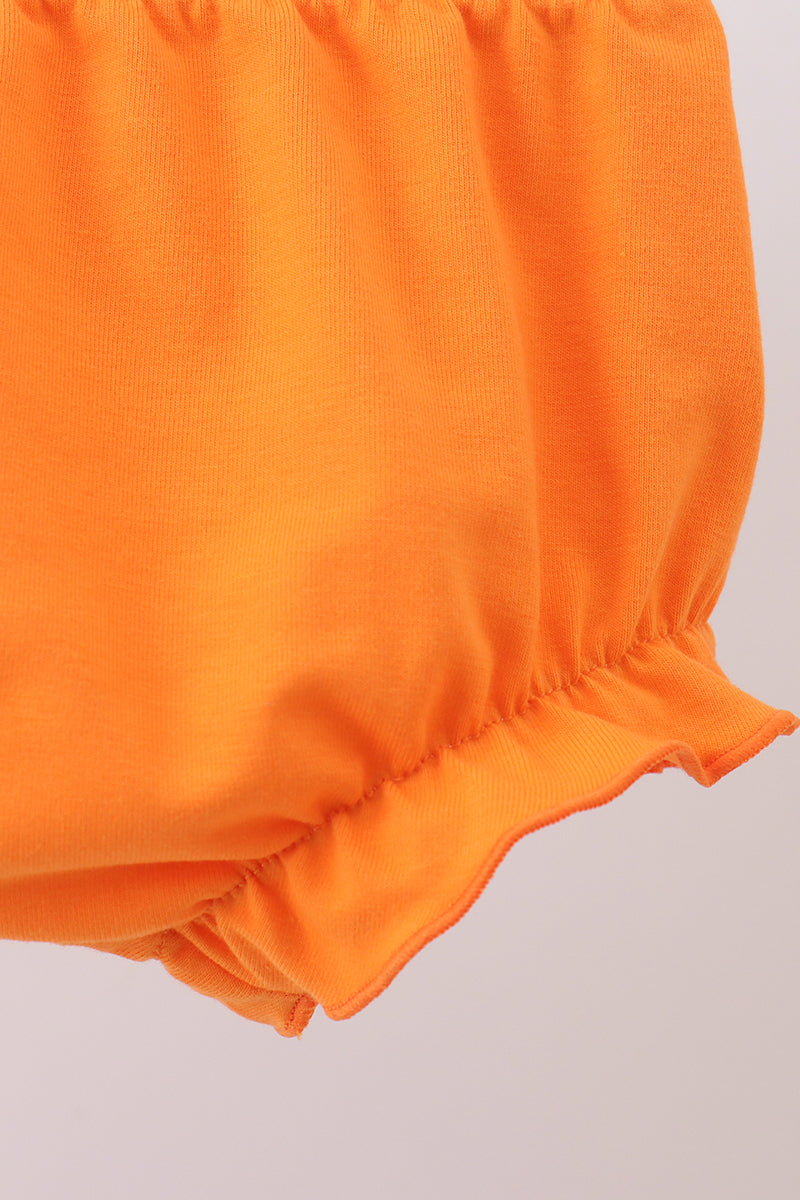 Orange Pumpkin Applique Bloomer Set