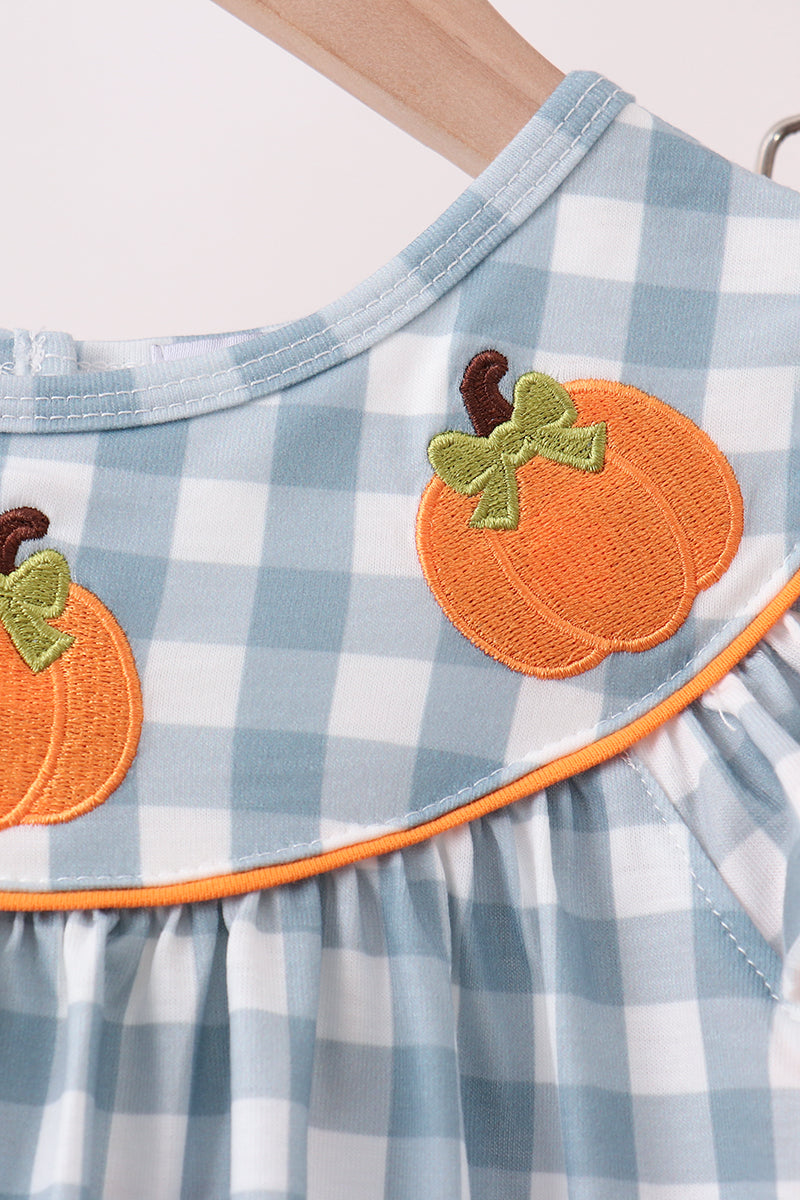 Orange Pumpkin Applique Ruffle Pants Set