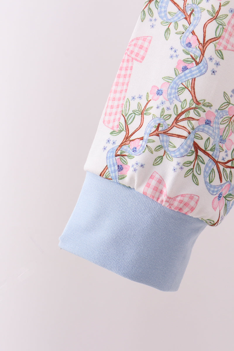 Blue Bow Lace Skorts Set