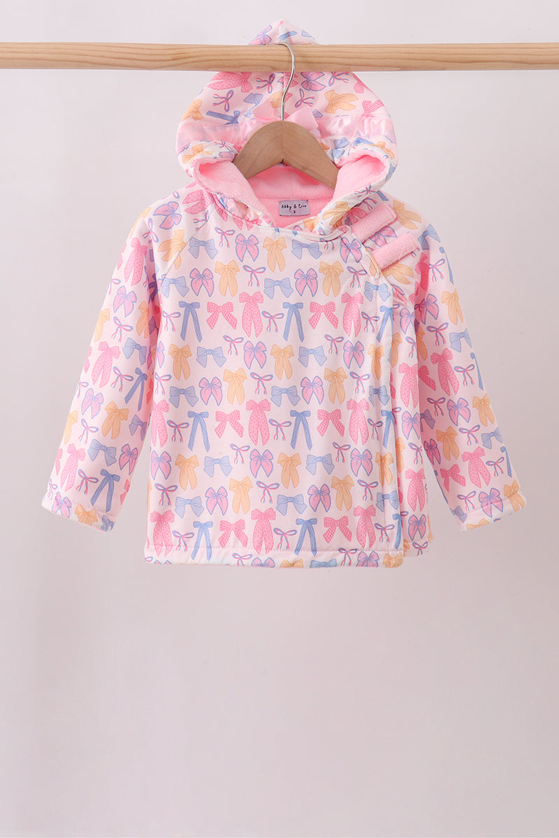 Pink Bow Fleece Hoodie Jacket