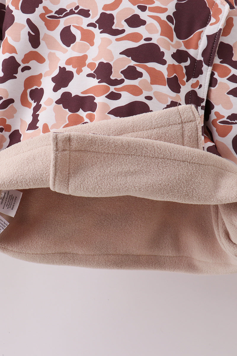 Camouflage Fleece Hoodie Jacket
