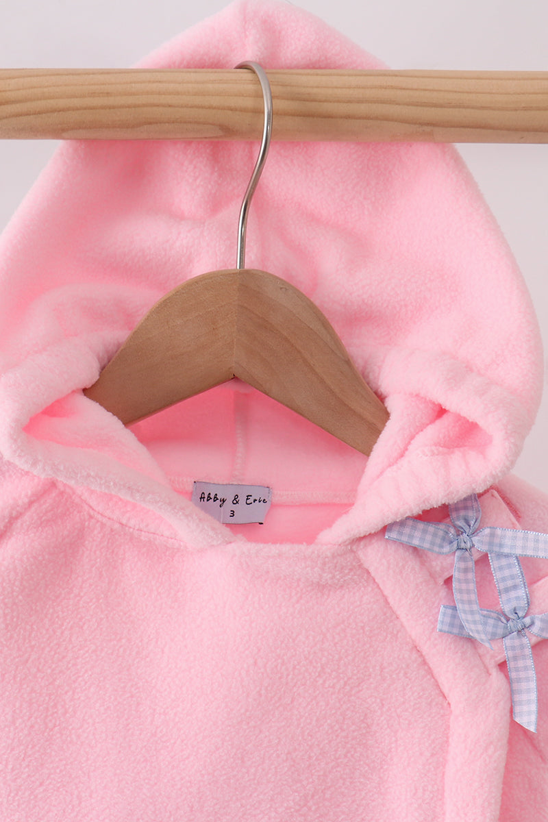 Pink Fleece Bow Coat