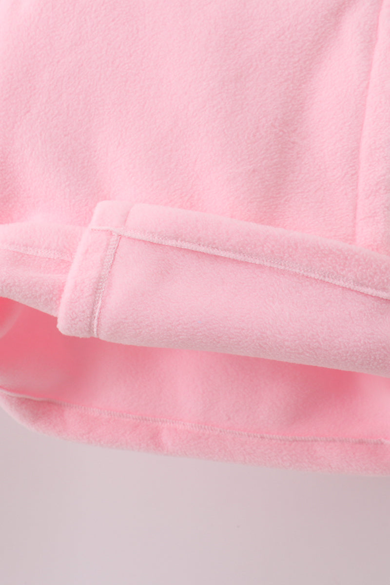 Pink Fleece Bow Coat