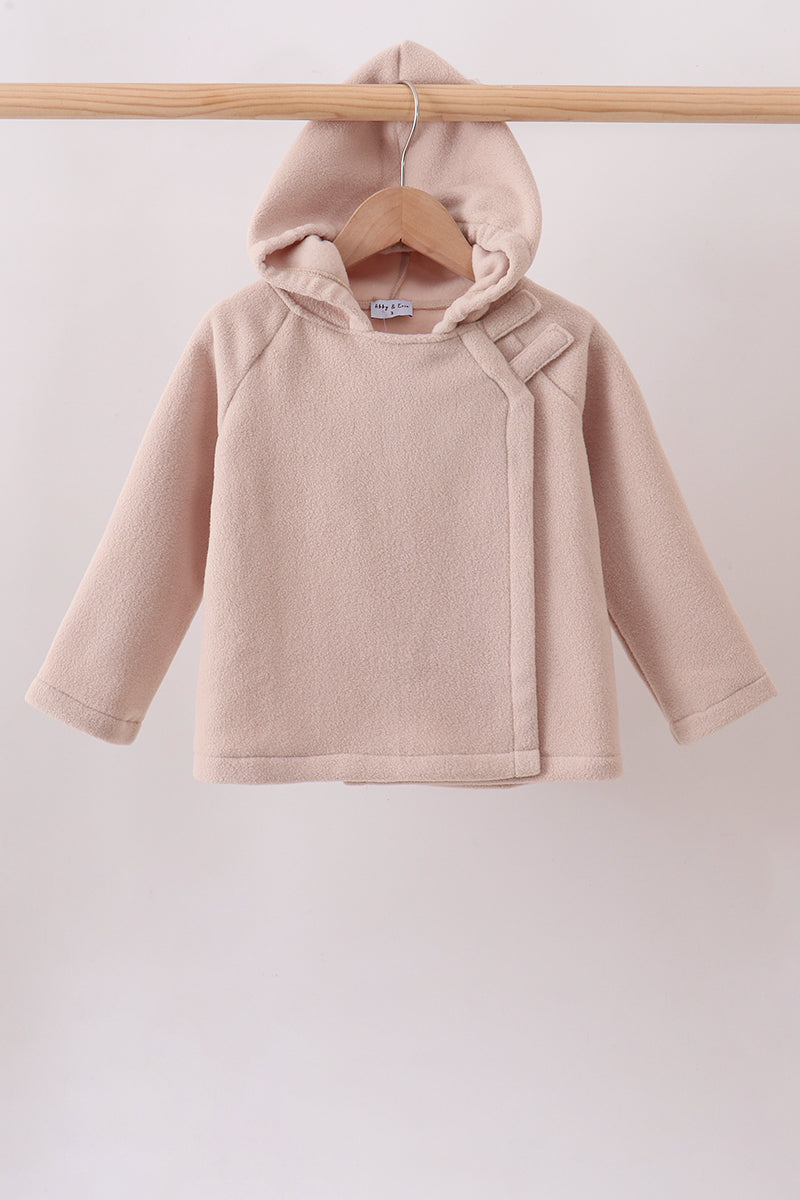 Khaki Fleece Bow Coat