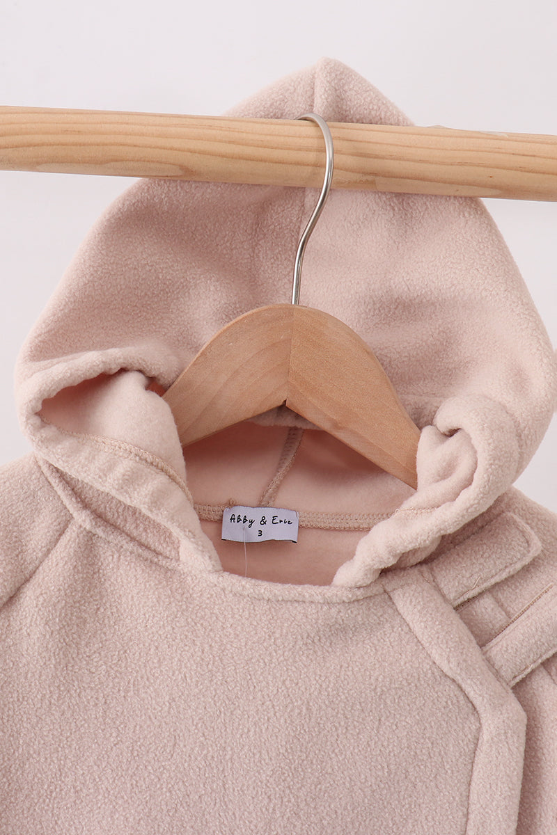 Khaki Fleece Bow Coat
