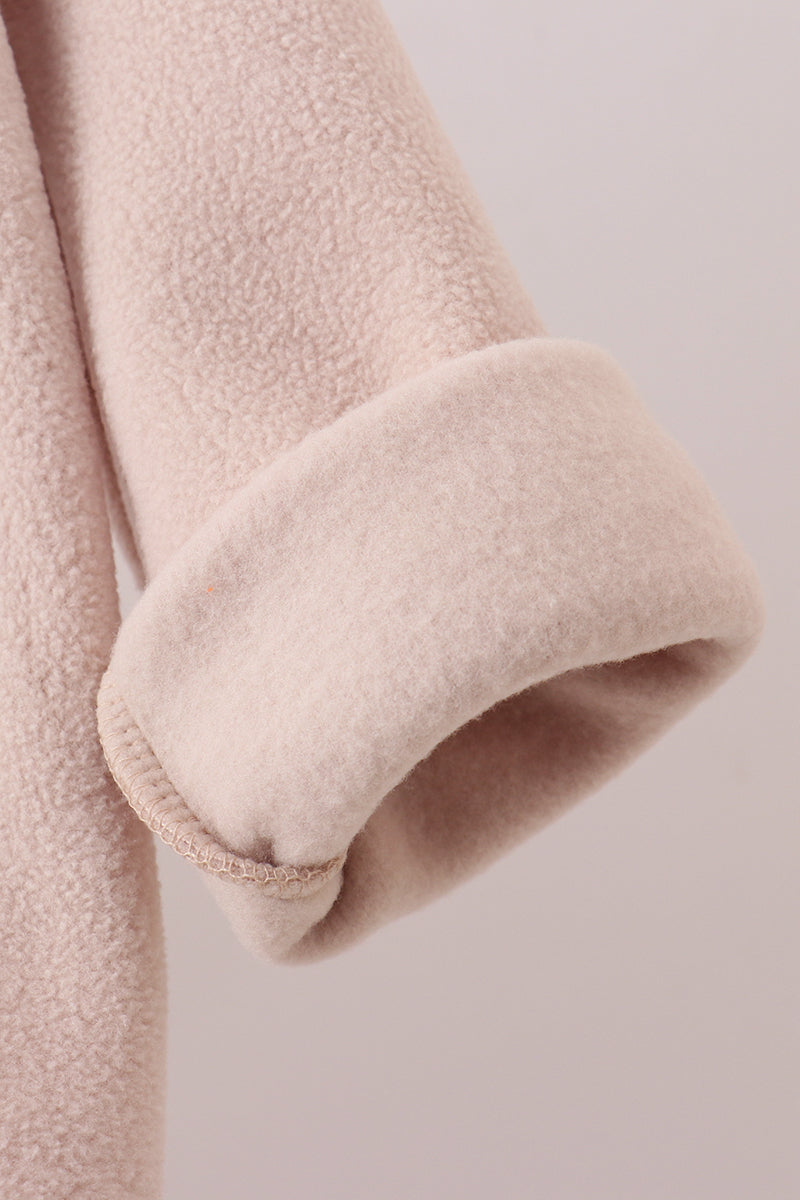 Khaki Fleece Bow Coat