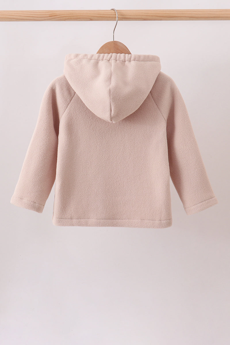 Khaki Fleece Bow Coat