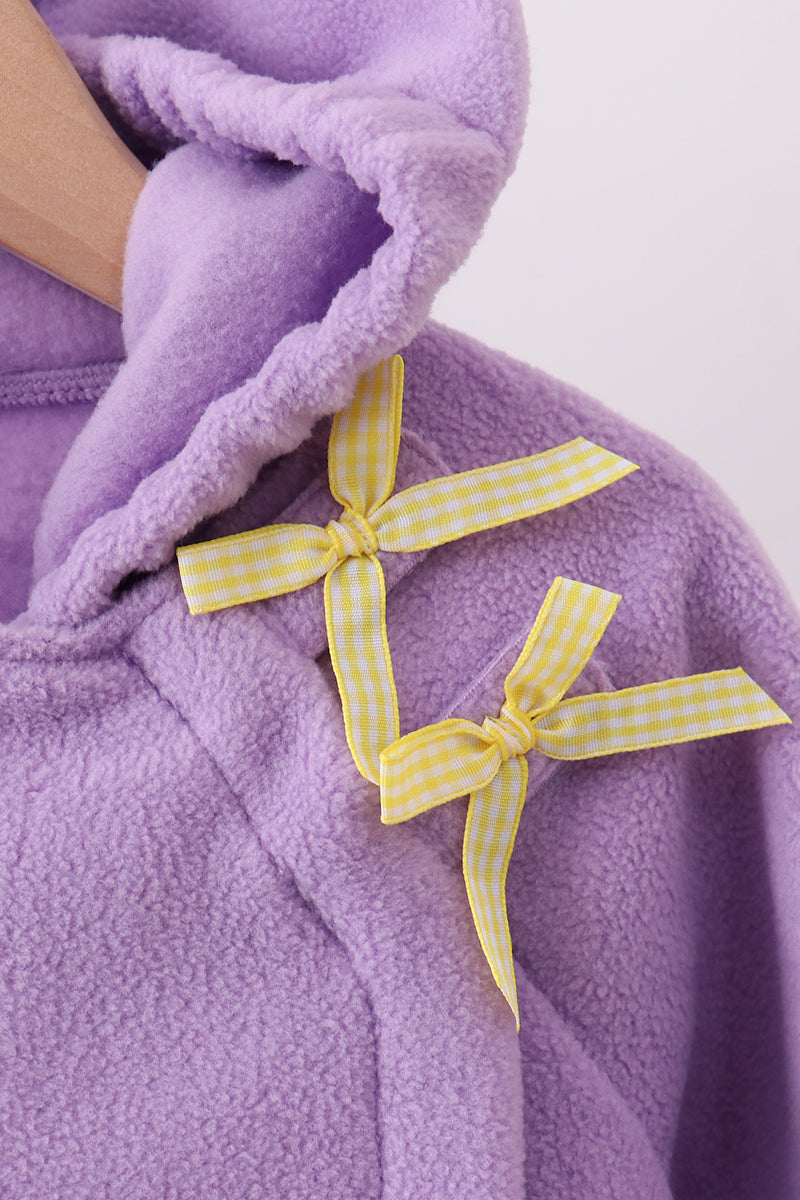 Purple Fleece Bow Coat