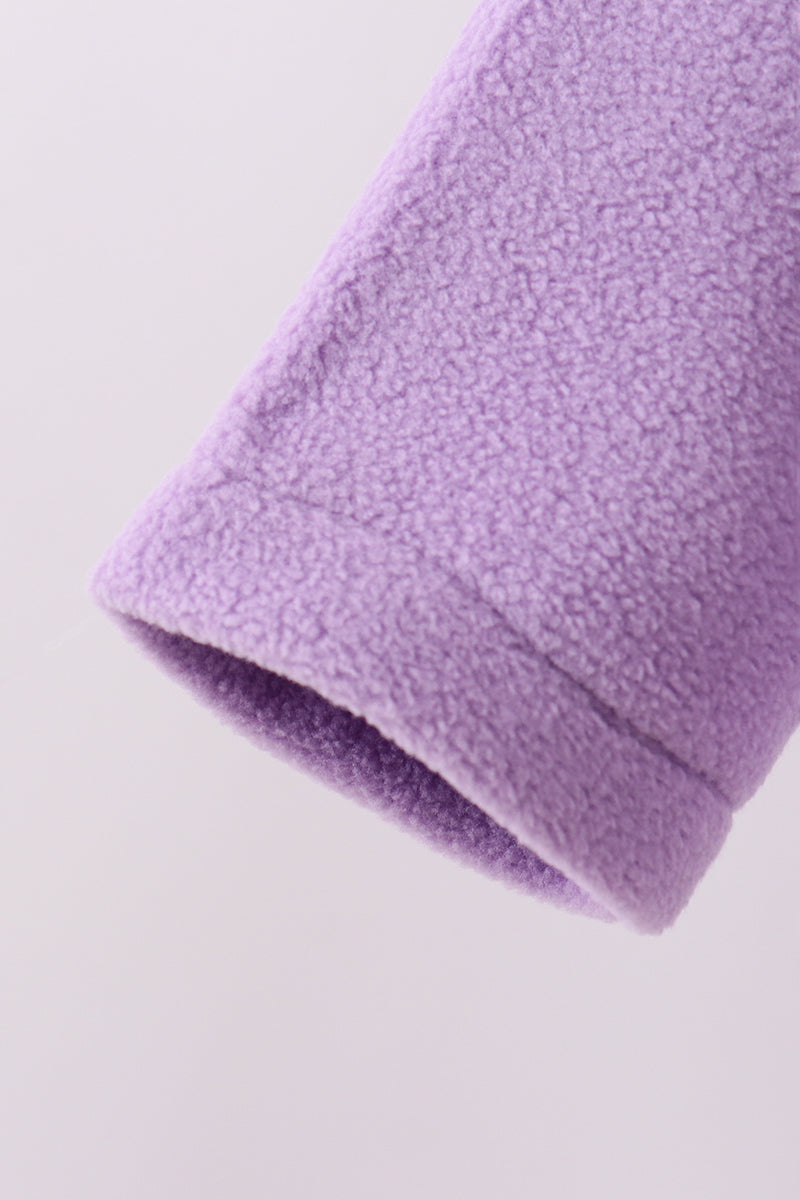 Purple Fleece Bow Coat