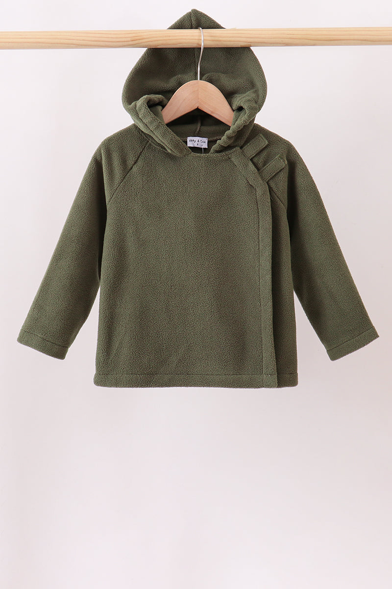 Green Fleece Bow Coat
