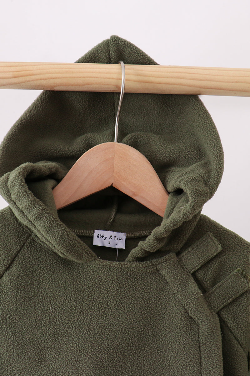 Green Fleece Bow Coat