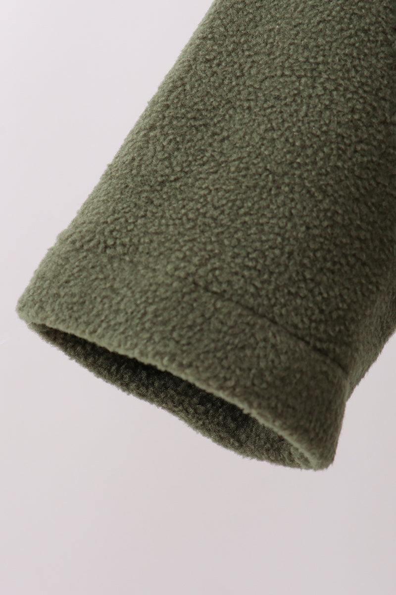 Green Fleece Bow Coat