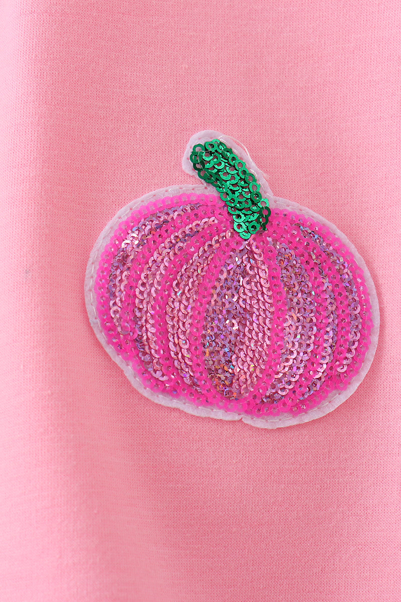 Pink Pumpkin Sequin Mom&me Top