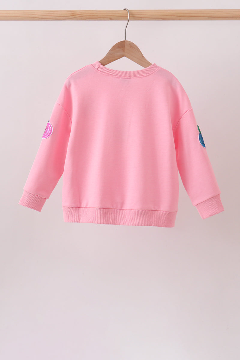 Pink Pumpkin Sequin Mom&me Top